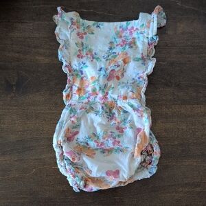 Numi Kids Floral Baby Romper Wooden buttons